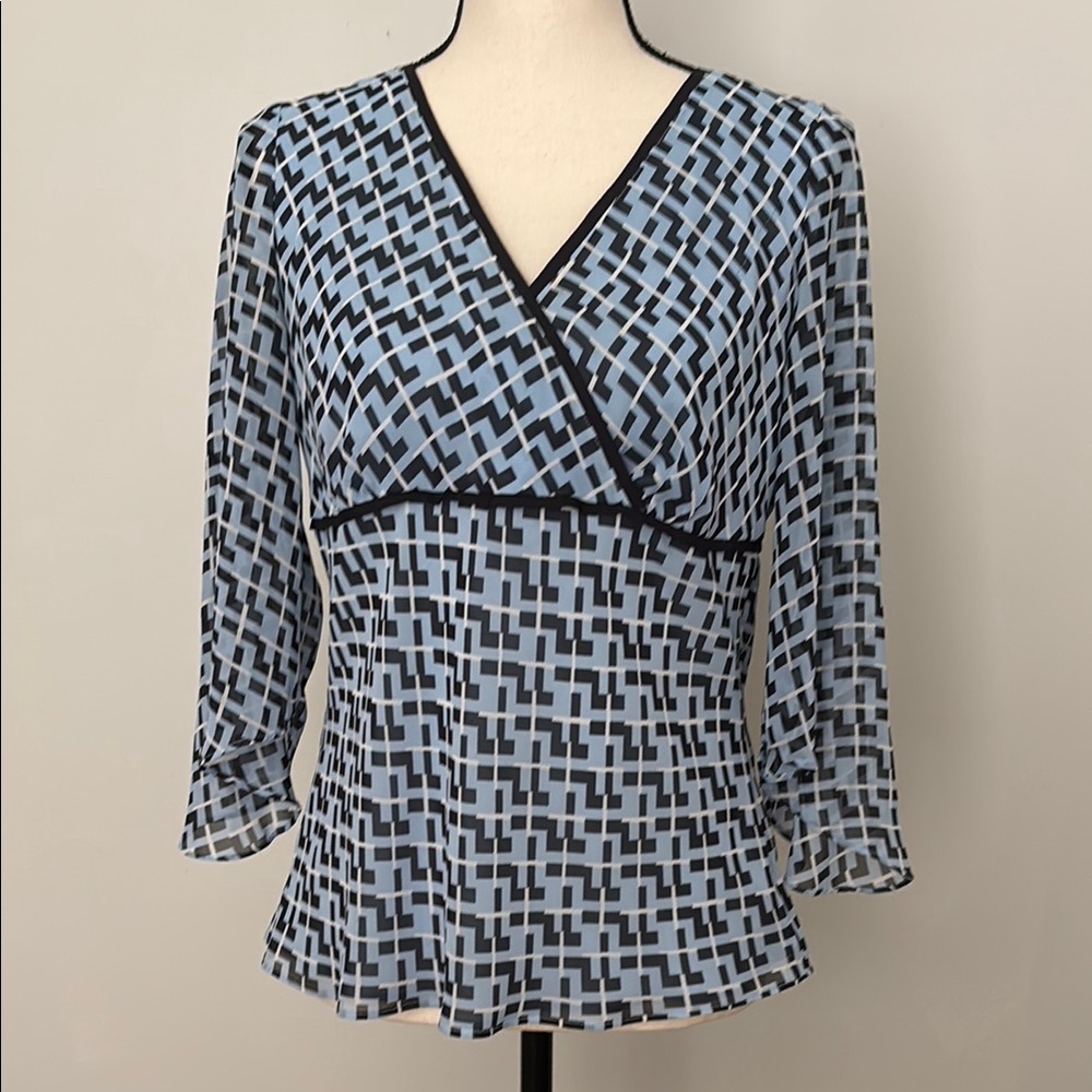Loft Geometric Patterned navy Women's Top